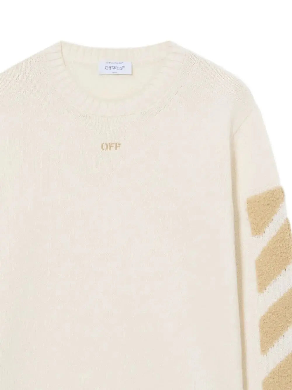 Off White Men `Diag Fuzzy` Crew Neck Sweater OFF-WHITE