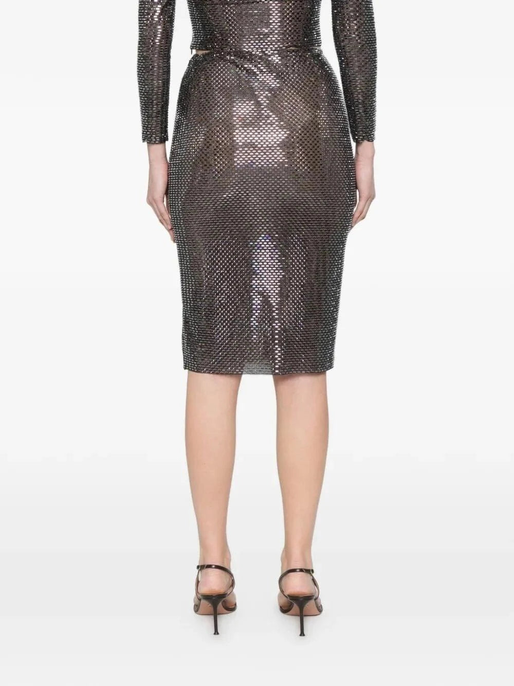 Self-Portrait Women Rhinestone Midi Skirt SELF-PORTRAIT