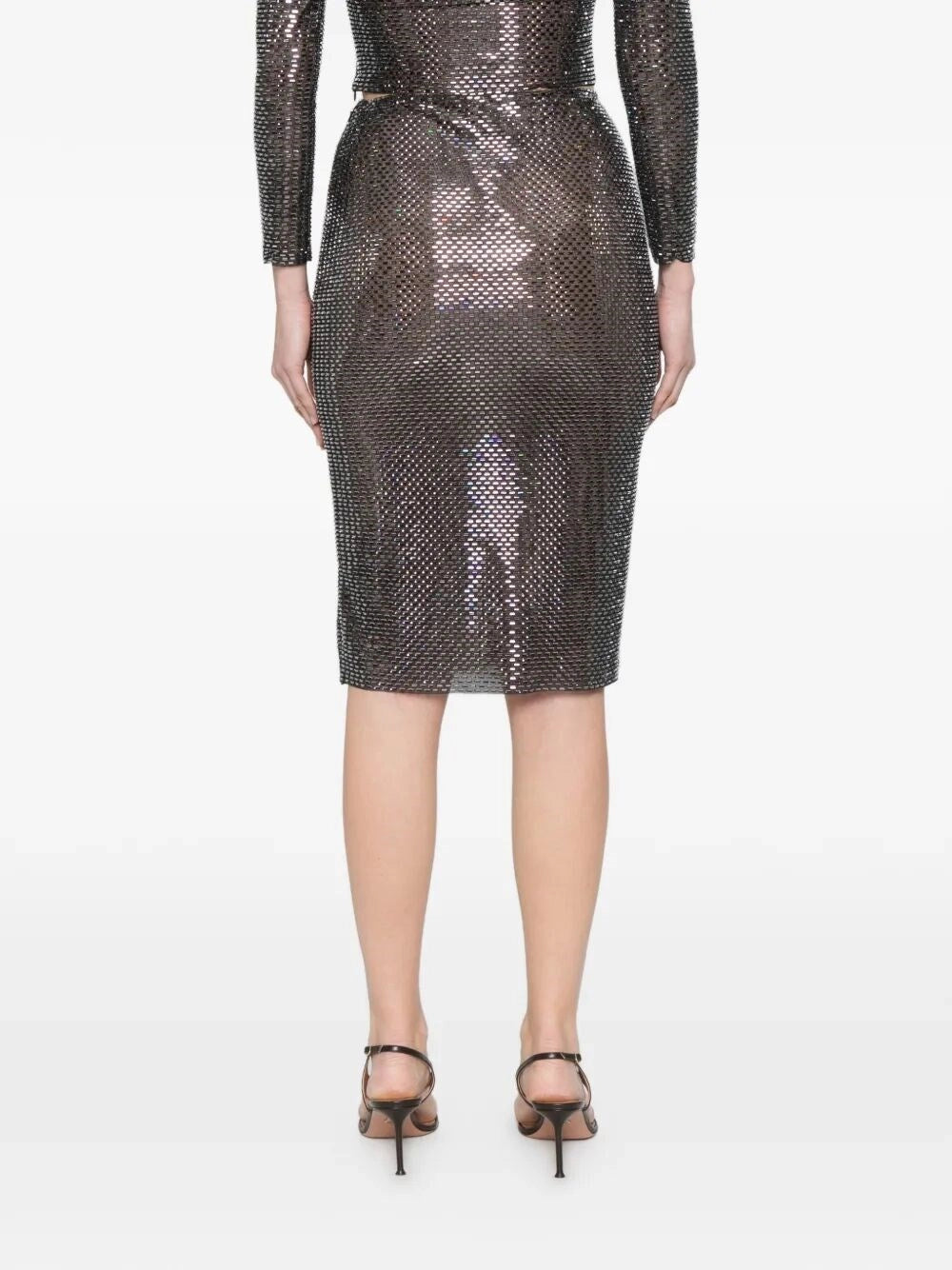 Self-Portrait Women Rhinestone Midi Skirt SELF-PORTRAIT