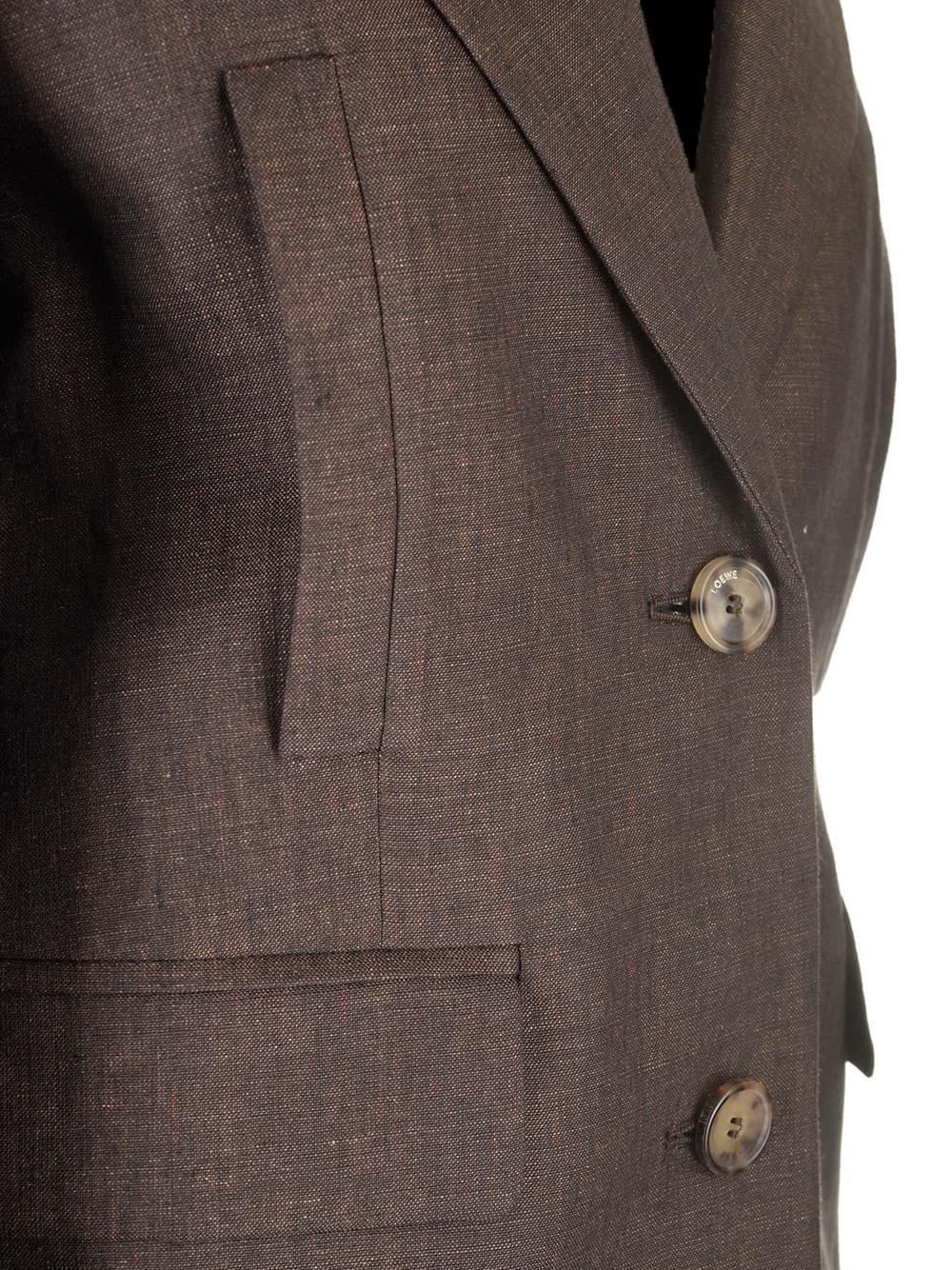 Loewe Women Linen Single-Breasted Tailored Jacket LOEWE