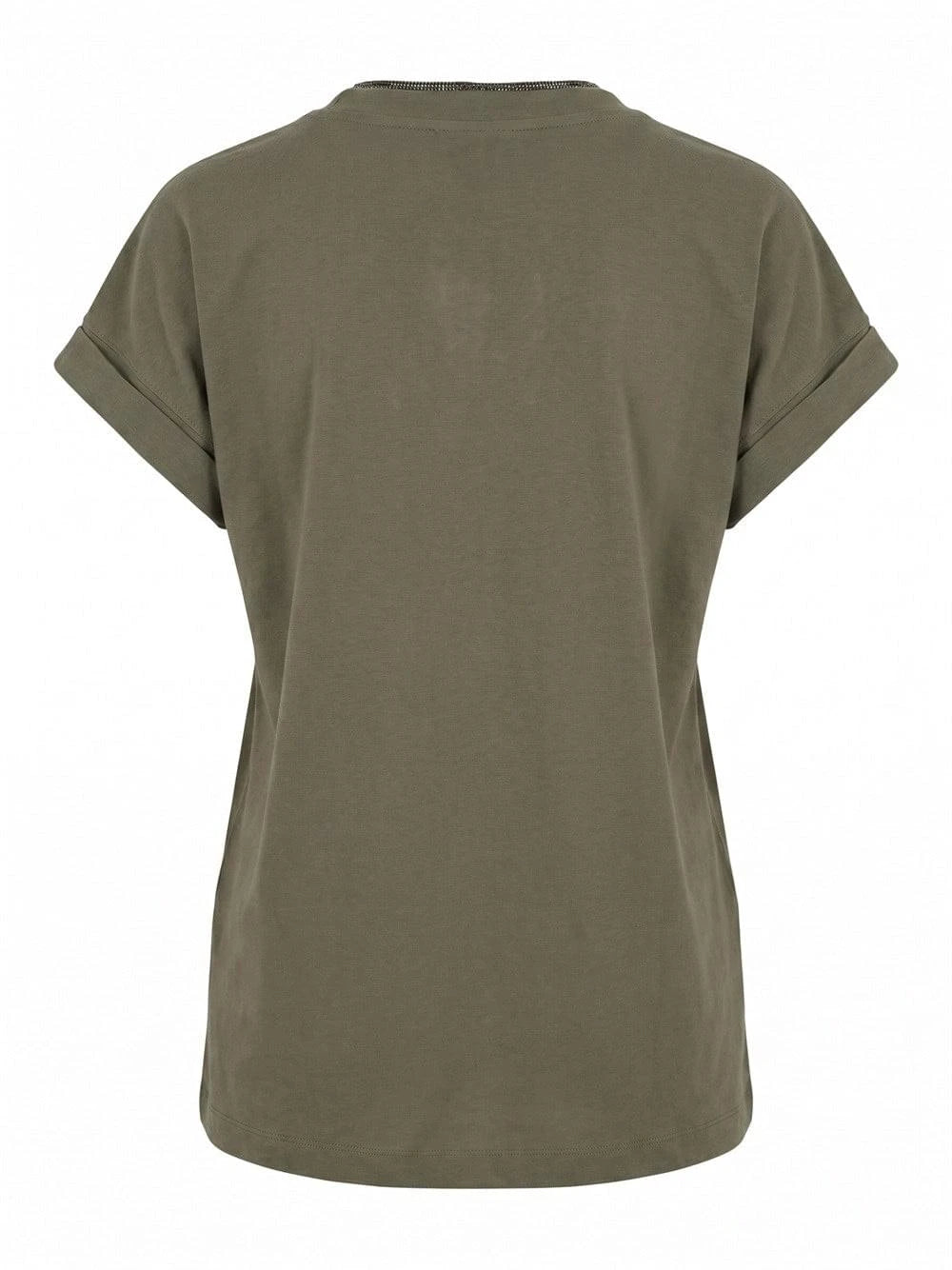 Brunello Cucinelli Women T-Shirt With `Precious` Neckline BRUNELLO CUCINELLI