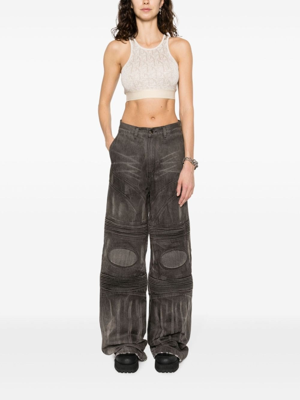 Palm Angels Women Lurex Knit Top With Monogram PALM ANGELS