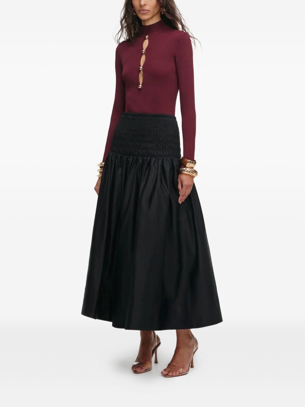 Self-Portrait Women Long-Sleeved Knitted Top With Keyhole SELF-PORTRAIT