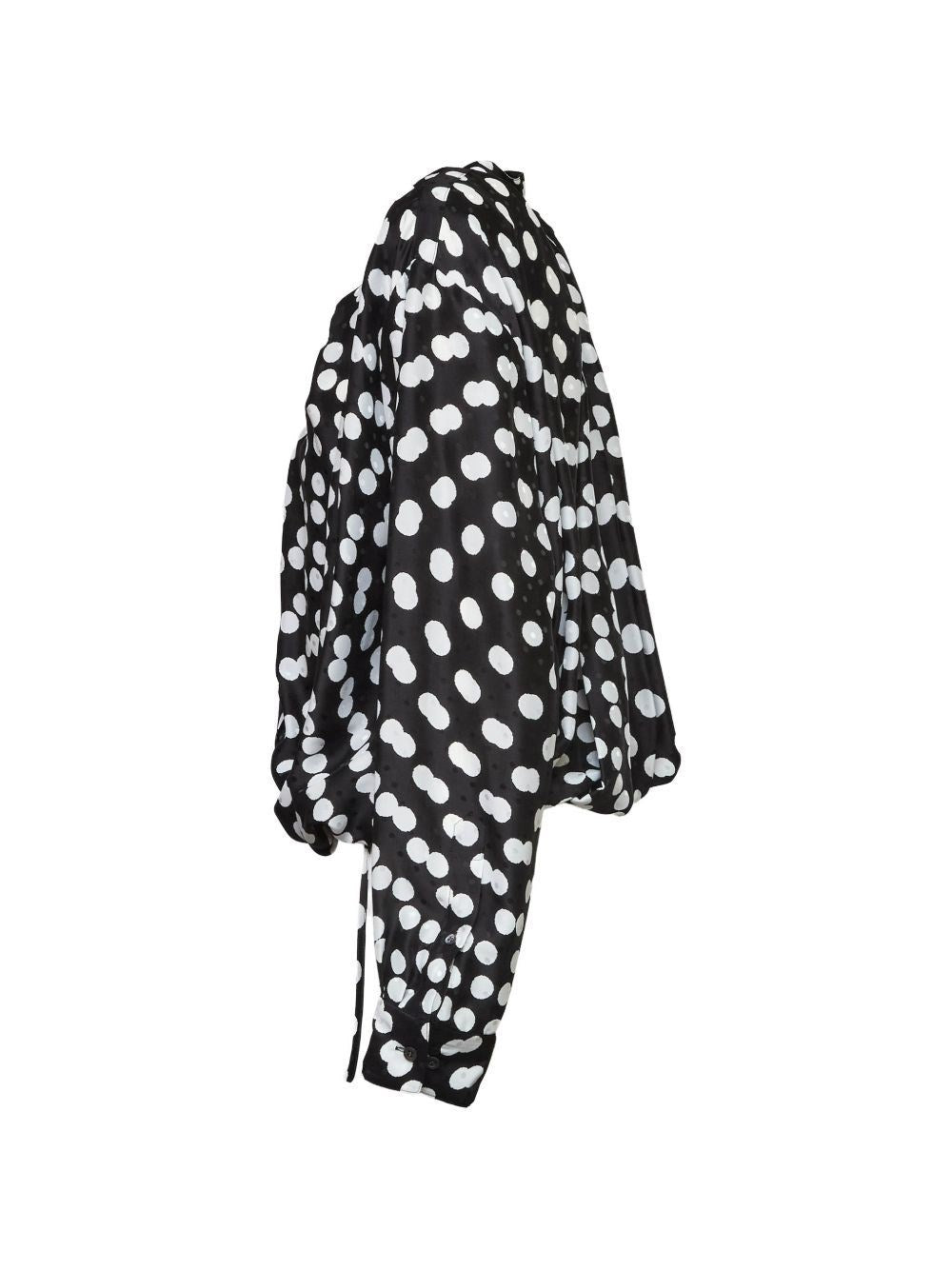 Dries Van Noten Women Polka Dot Jacquard Satin Draped Blouse DRIES VAN NOTEN