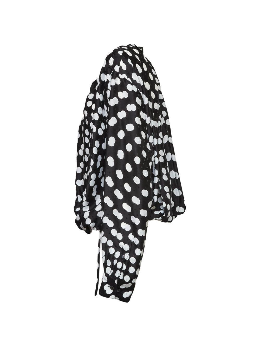 Dries Van Noten Women Polka Dot Jacquard Satin Draped Blouse DRIES VAN NOTEN