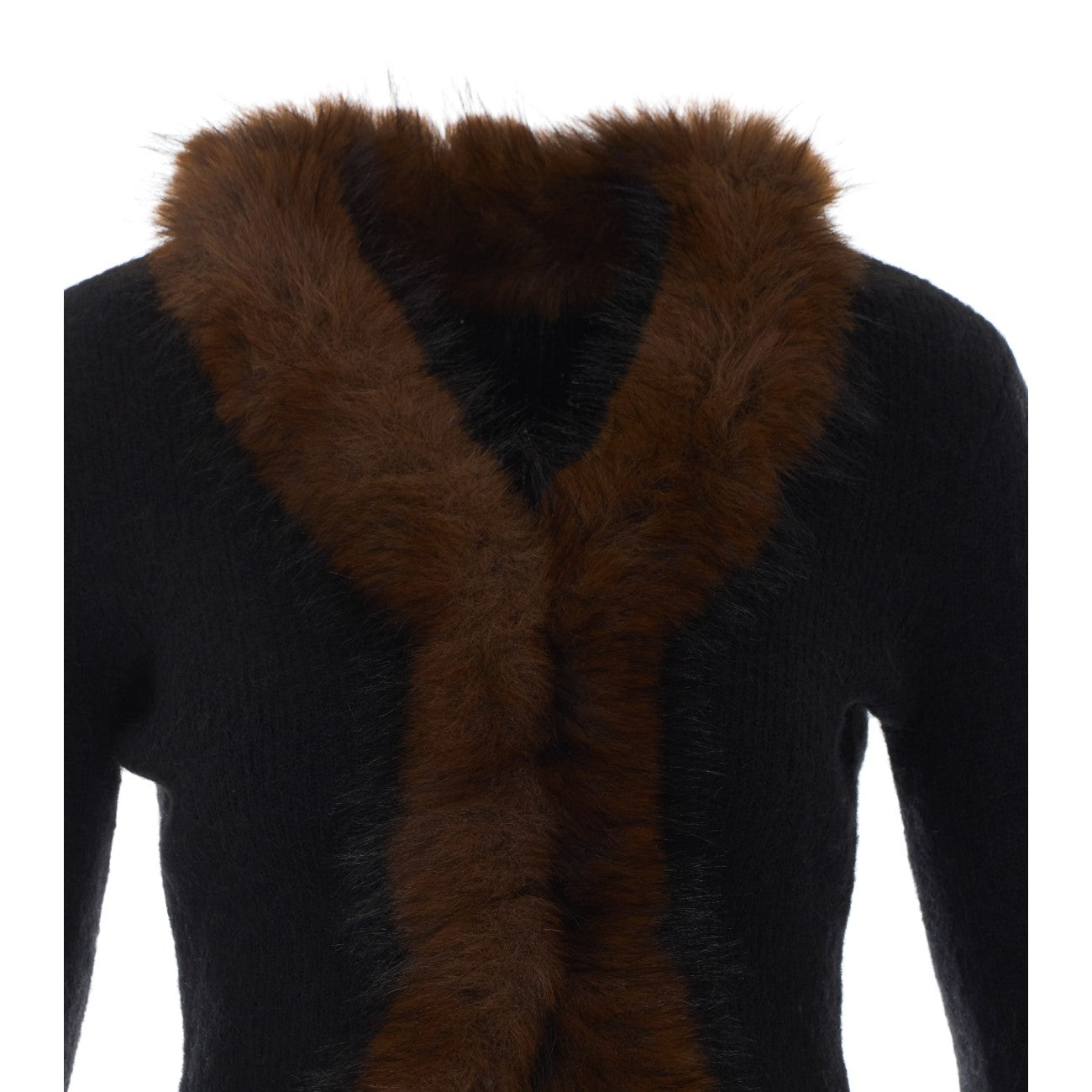 Self Portrait Women Faux Fur Knit Cardigan SELF-PORTRAIT