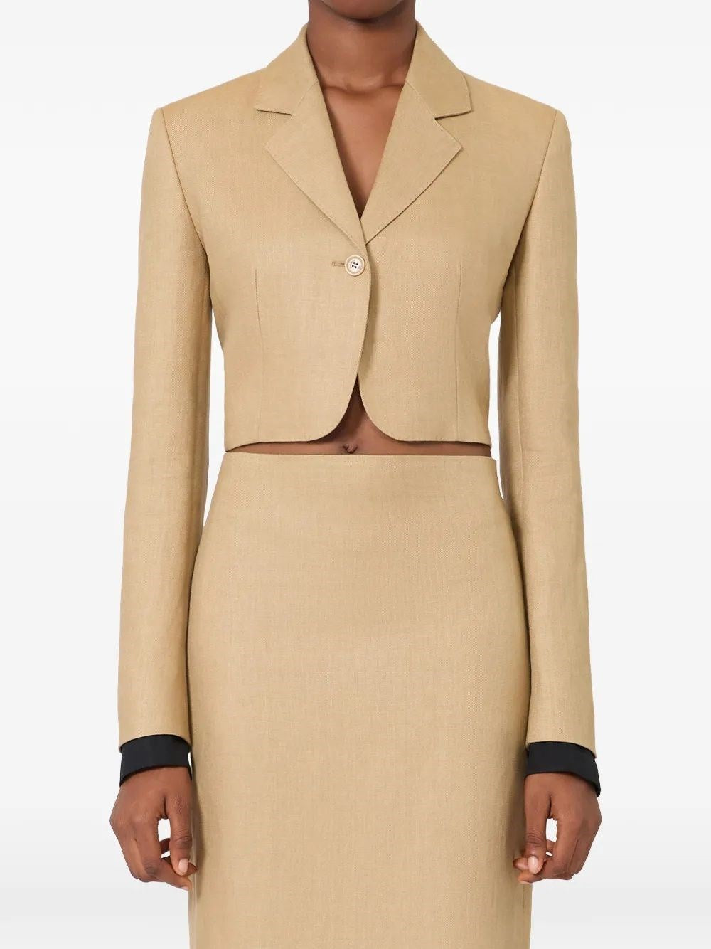 Max Mara Women Linen Diagonal Crop Jacket MAX MARA