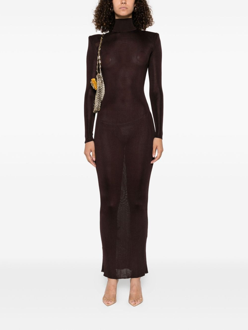 Self-Portrait Women Long Viscose Knit Dress SELF-PORTRAIT