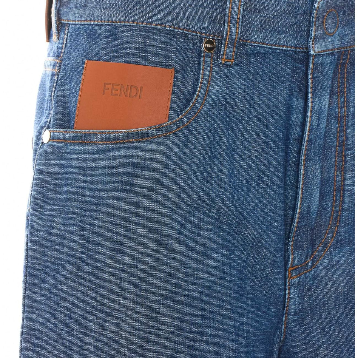 Fendi Women Ff Logo Denim Shorts FENDI