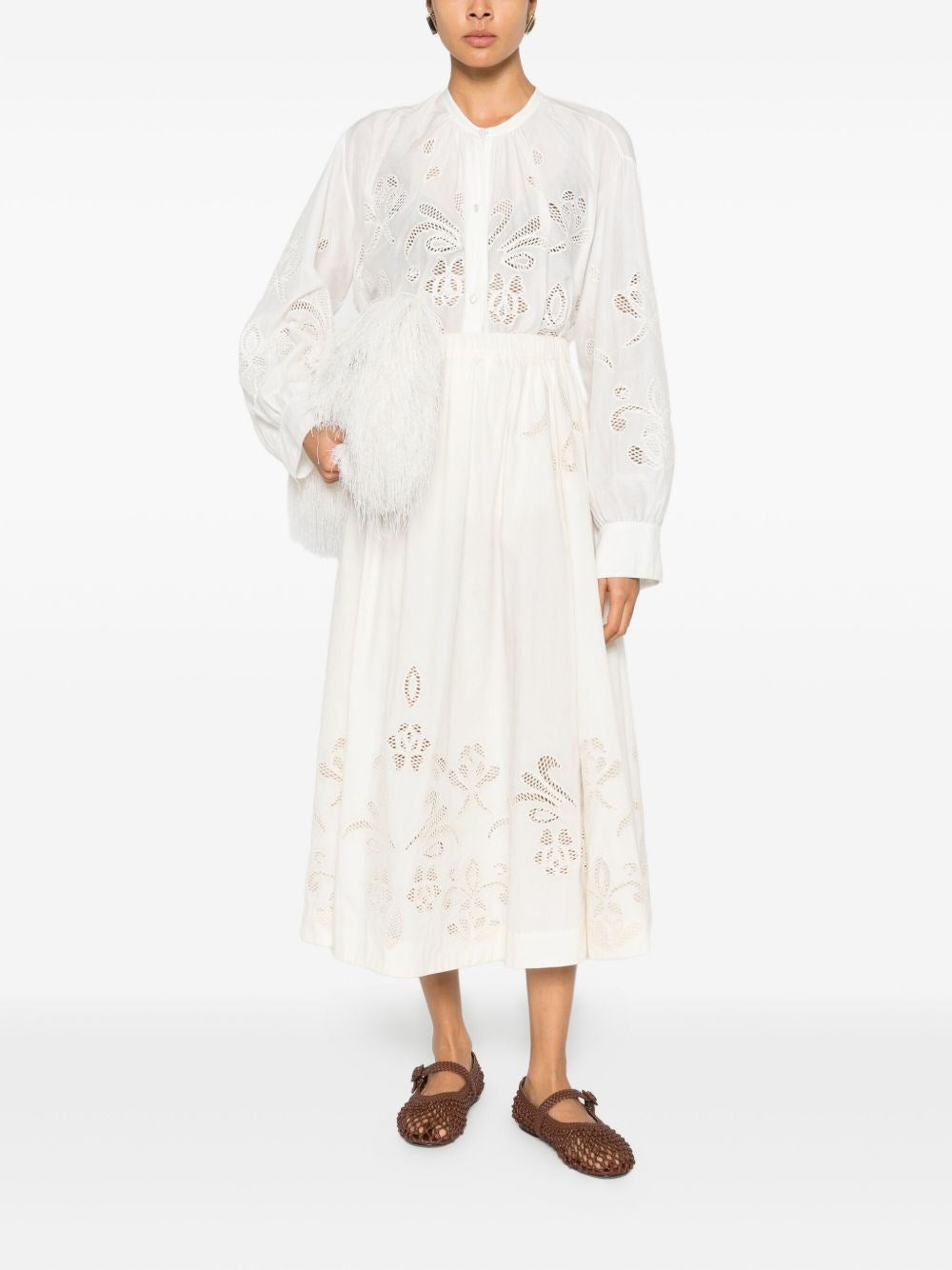 Forte_Forte Women "Lunamaris" Embroidery Co/Se Voile Bohemian Shirt FORTE FORTE