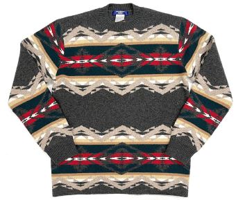 Junya Watanabe Men Intarsia-Knit Jumper From Junya Watanabe Man Featuring Charcoal Grey, Multicolour, Wool Blend, Patterned Intarsia Knit, Crew Neck, Long Sleeves And Straight Hem. JUNYA WATANABE