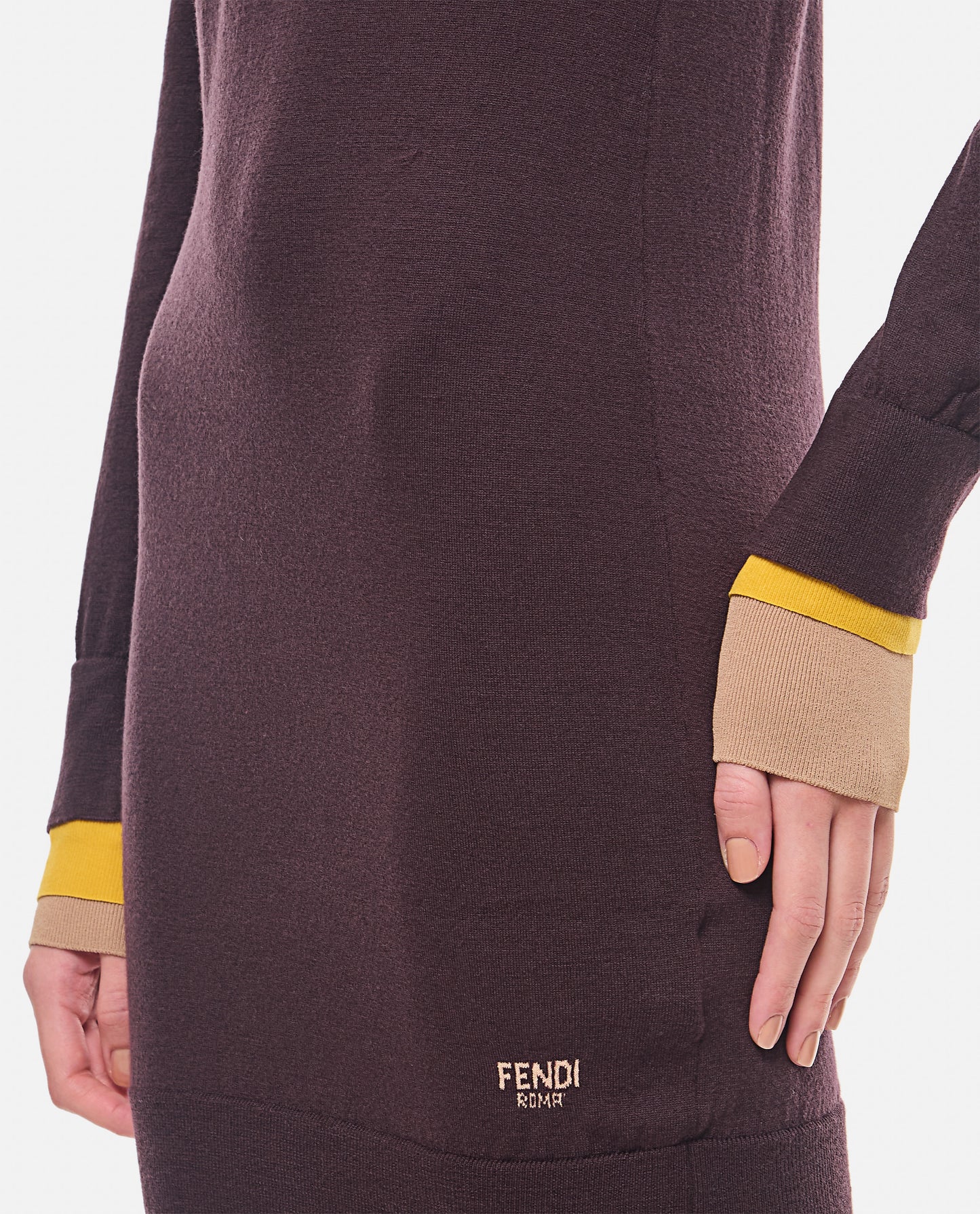 Fendi Women Layering Color Trims Short Dress FENDI
