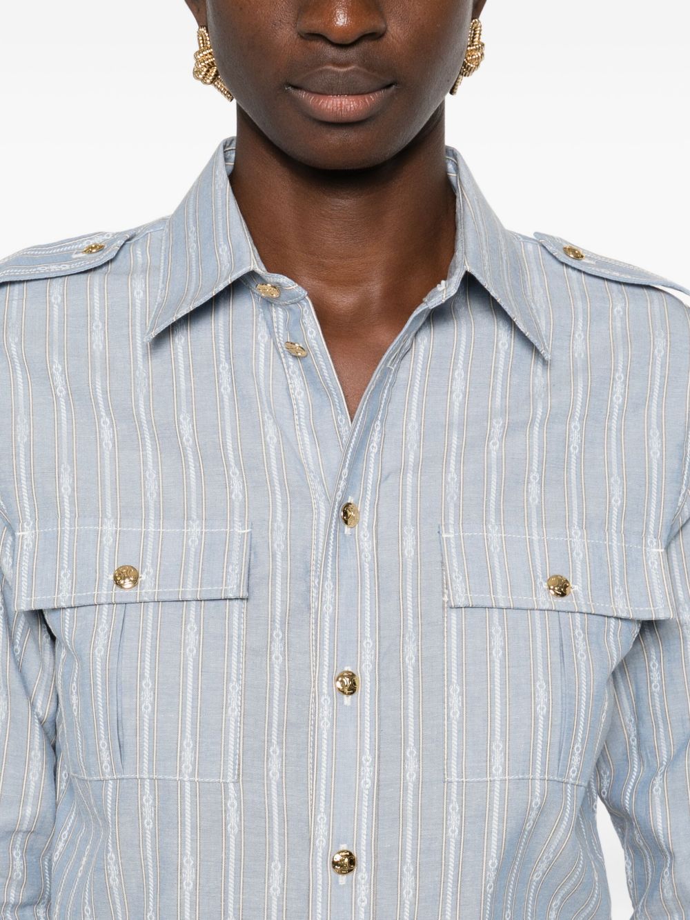 Celine Women Striped Cotton Shirt CELINE