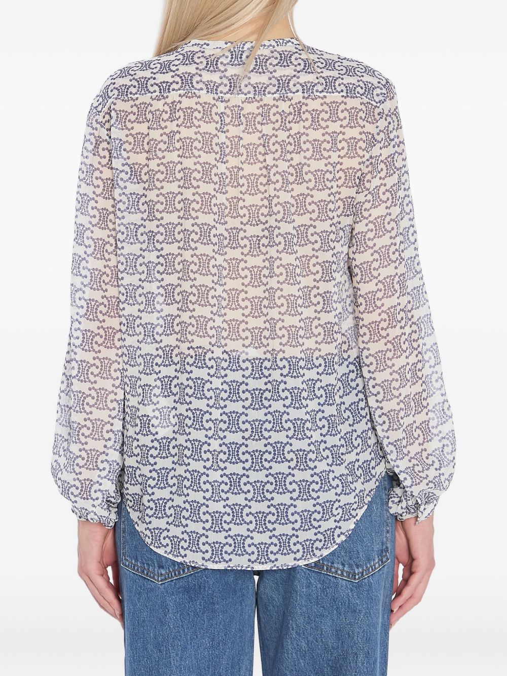 Celine Women Logo Silk Blouse CELINE