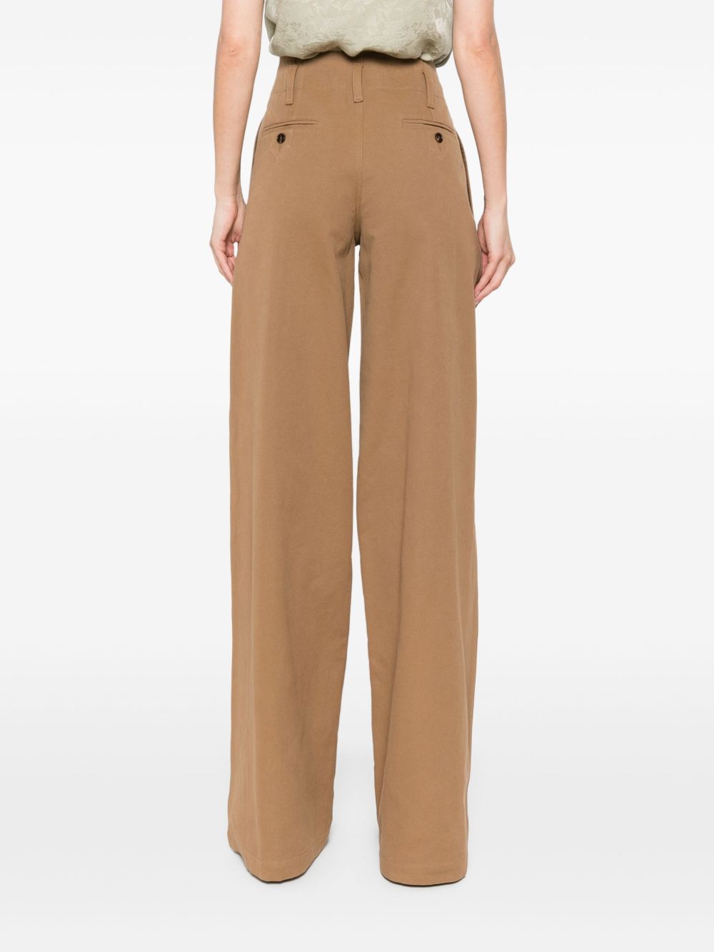 Chloé Women Cotton Wide-Leg Trousers CHLOE
