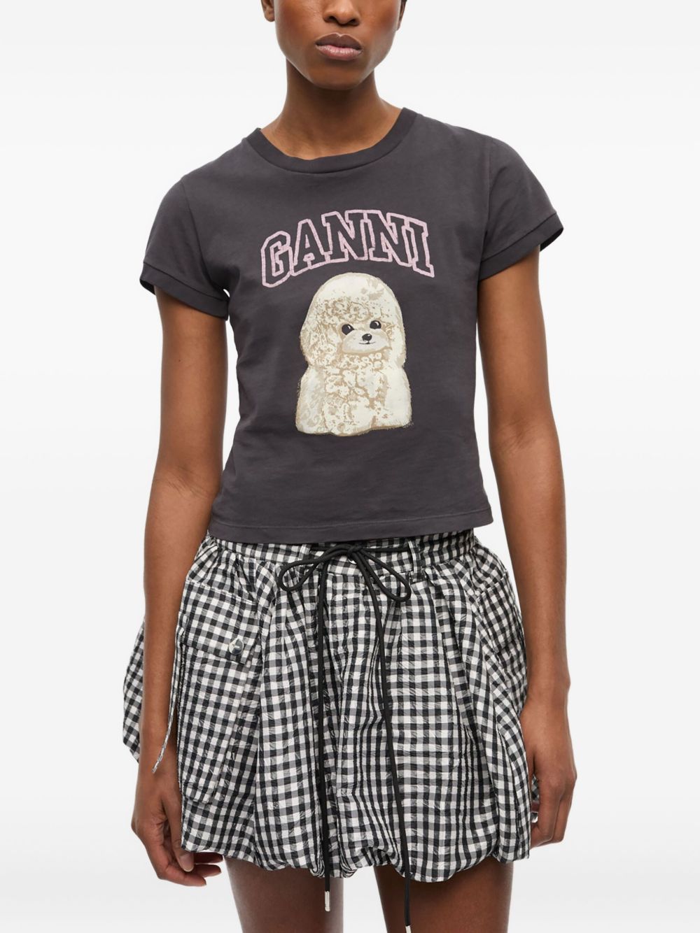 Ganni Women Poodle Organic Cotton T-Shirt GANNI