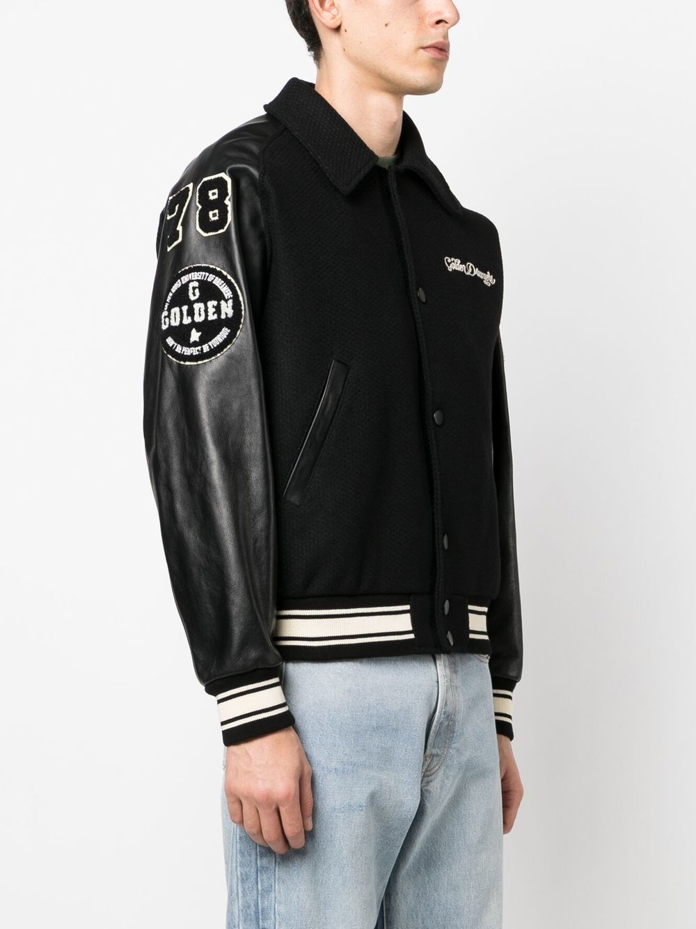 Golden Goose Men Wool And Leather Bomber Jacket GOLDEN GOOSE