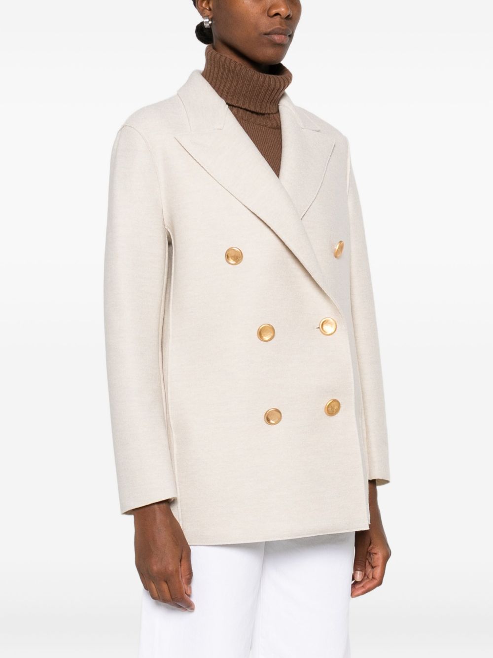 Harris Wharf London Women Wool Double-Breasted Coat HARRIS WHARF LONDON