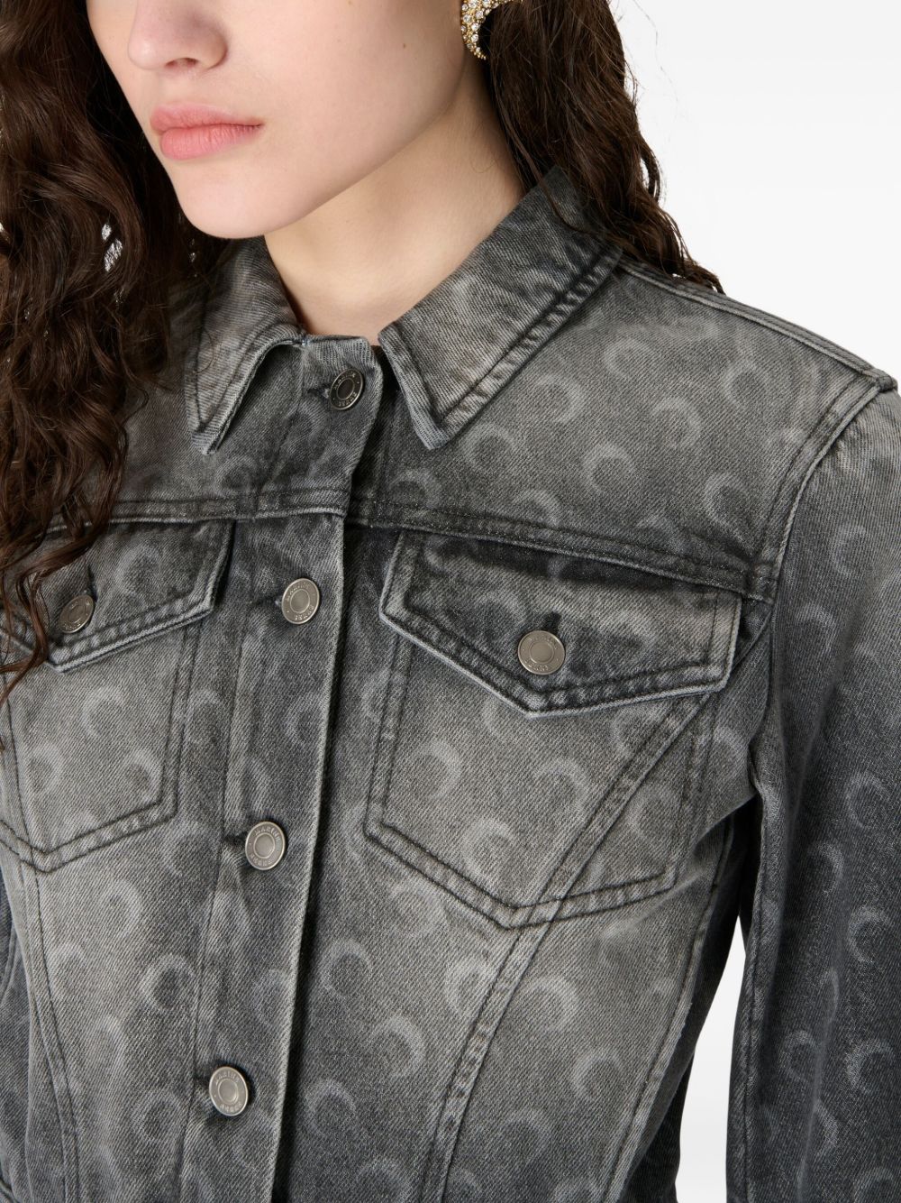 Marine Serre Women Moon Denim Jacket MARINE SERRE