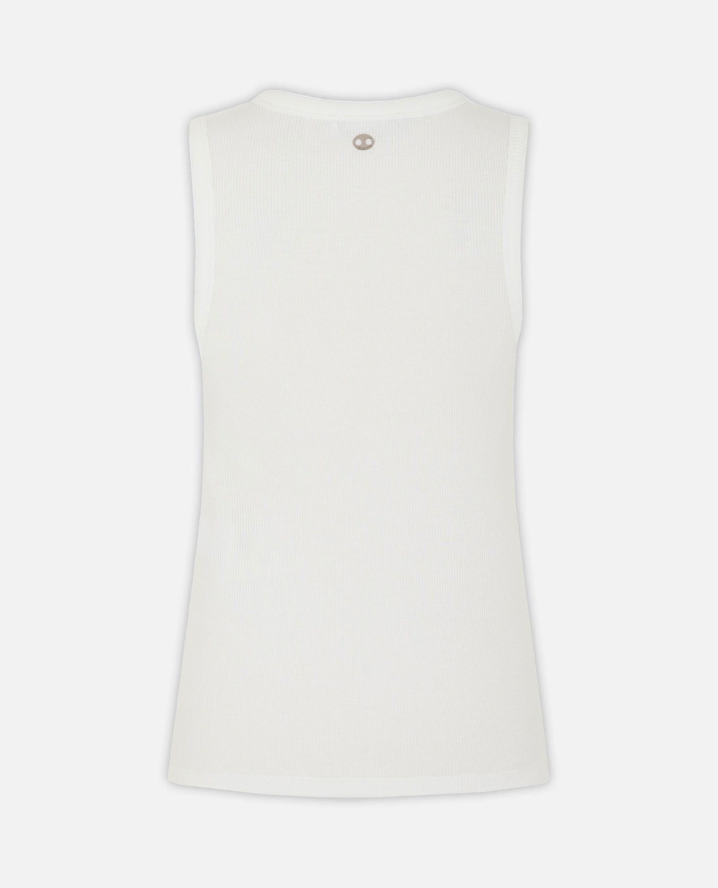 Rabanne Women Sleeveless Top.Crew Neck.Metallic Logo Detail.Color: White PACO RABANNE