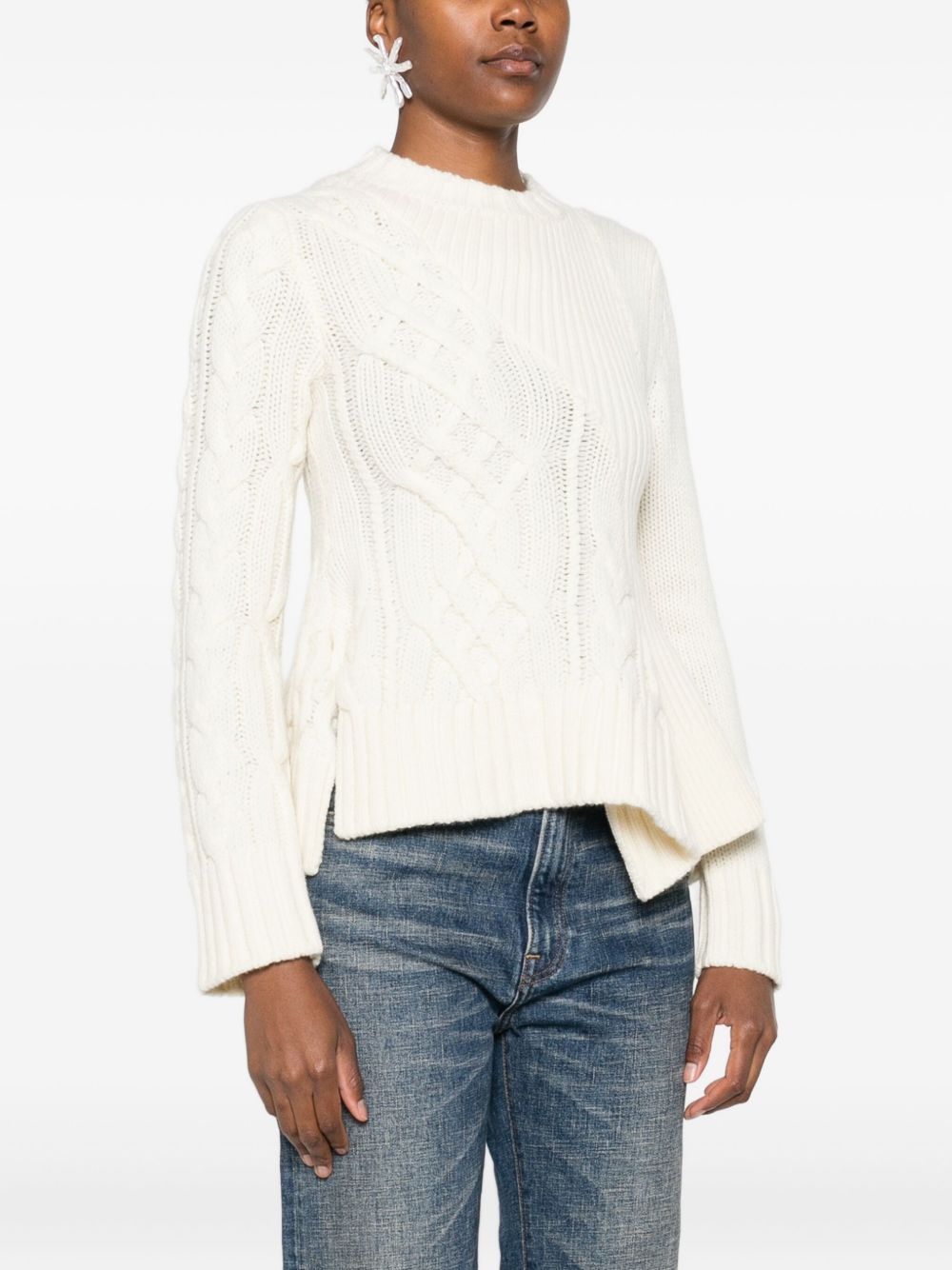 Sacai Women Wool Crewneck Sweater SACAI