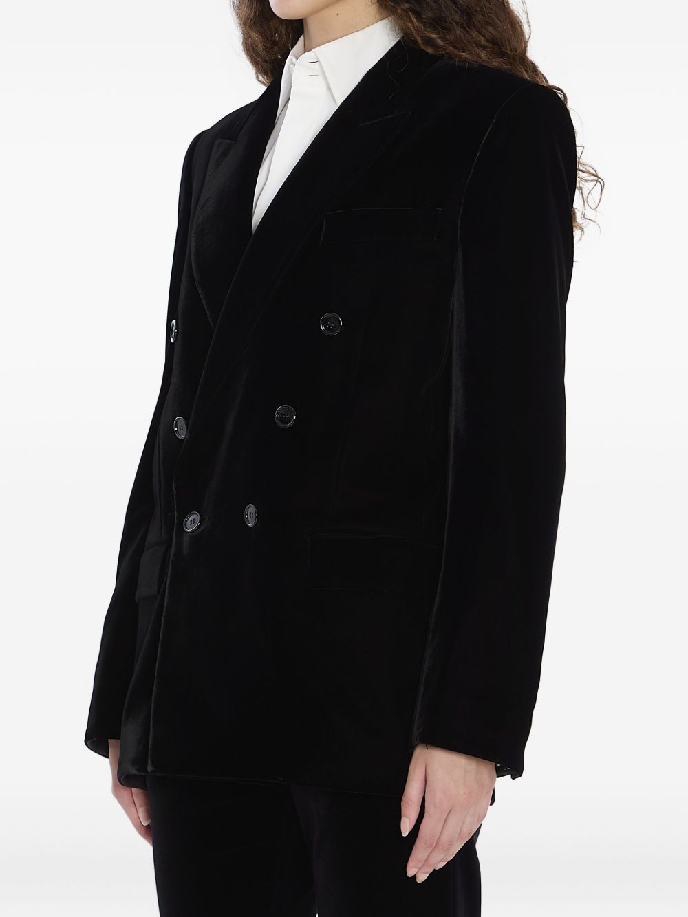 Saint Laurent Women Velvet Doulbe-Breasted Jacket SAINT LAURENT