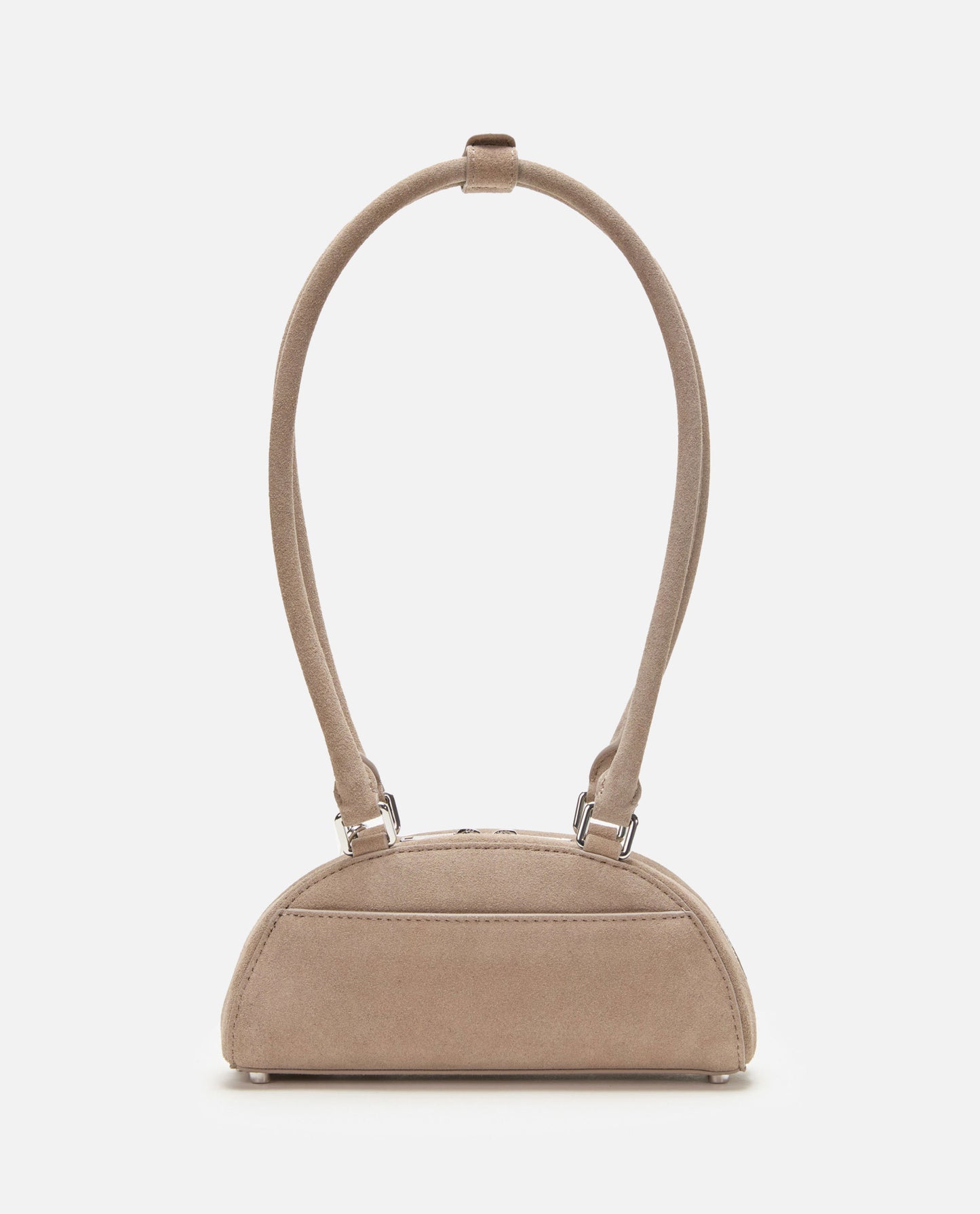 Self-Portrait Women Grey Suede Mini Shoulder Bag With Charm SELF-PORTRAIT
