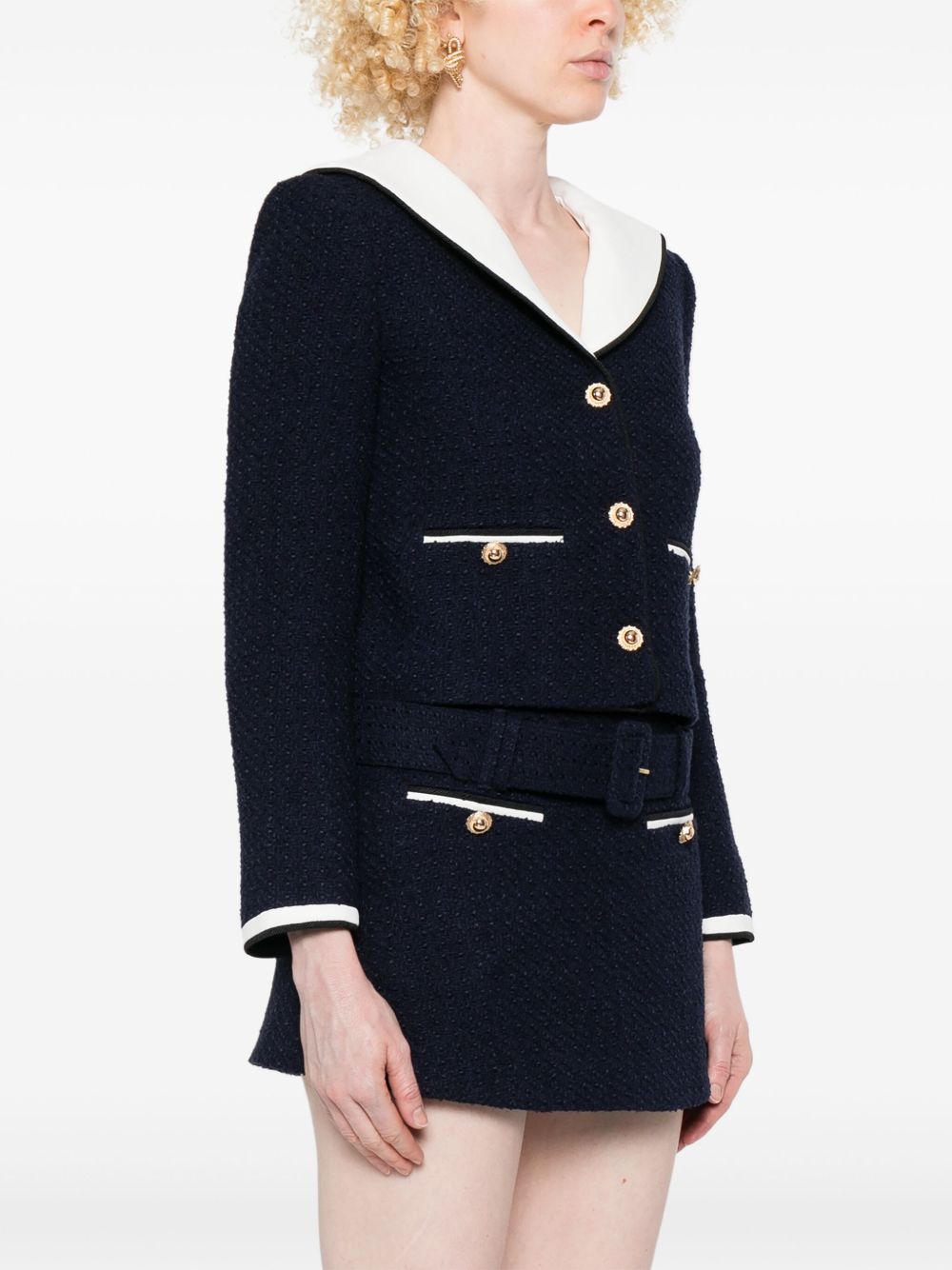 Self Portrait Women Bouclé Short Jacket