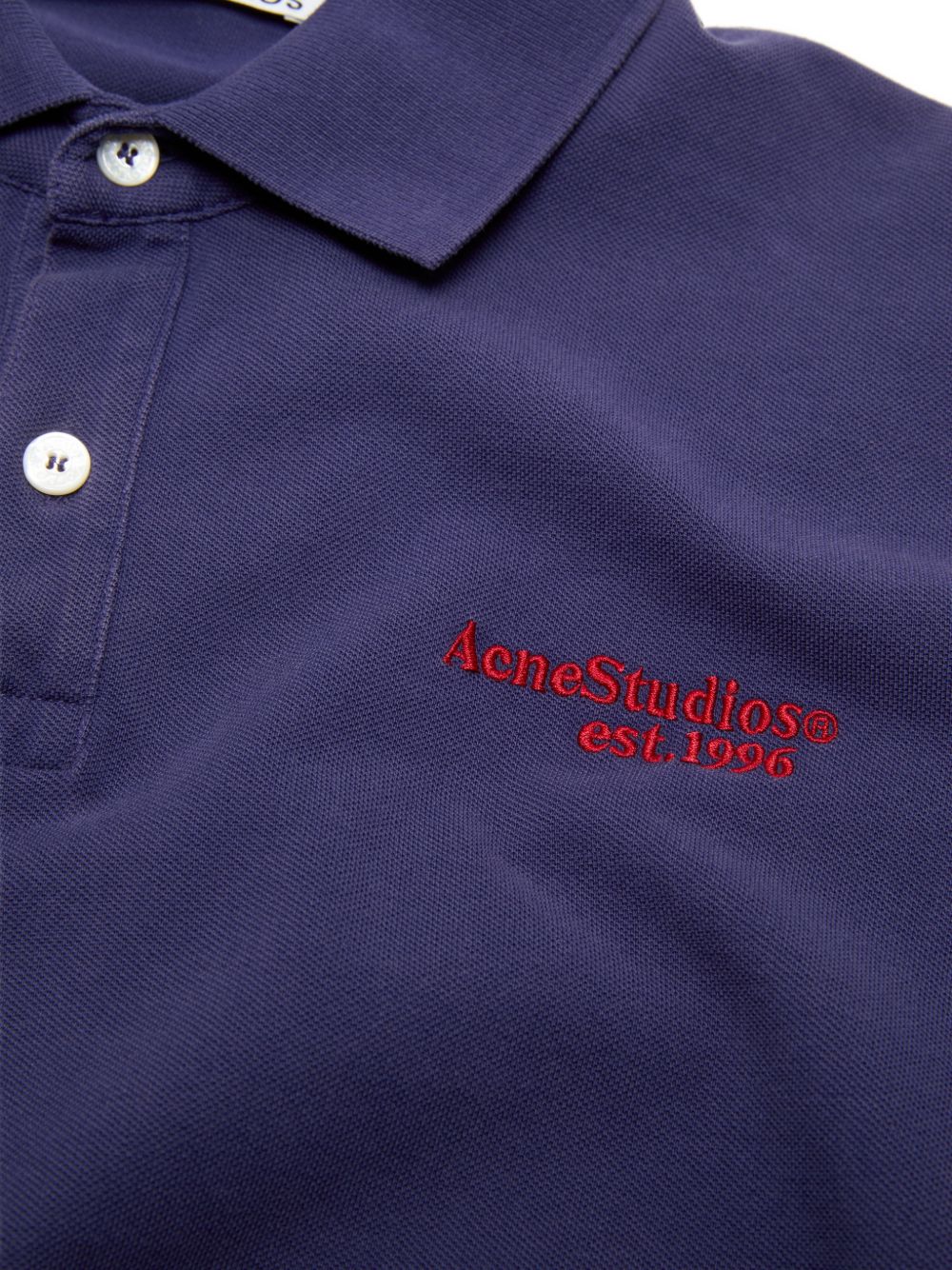 Acne Studios Men Logo Cotton Polo Shirt ACNE STUDIOS