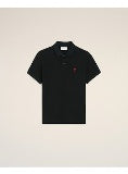 Ami Paris Men Polo With Red Ami De Coeur AMI PARIS