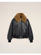 Ami Paris Women Zipped Padded Jacket With Shearling Collar AMI PARIS
