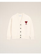 Ami Paris Men V Neck Cardigan With Contrasted Ami De Coeur AMI PARIS