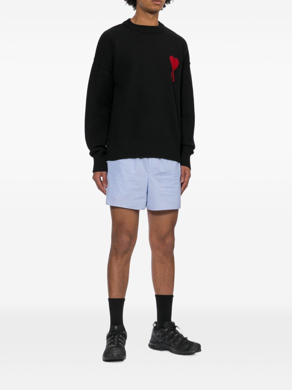 Ami Paris Men Ami De Coeur Wool Crewneck Sweater AMI PARIS