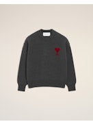 Ami Paris Men Crewneck Sweater With Contrasted Ami De Coeur AMI PARIS