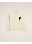 Ami Paris Men Crewneck Sweater With Contrasted Ami De Coeur AMI PARIS