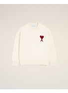 Ami Paris Men Crewneck Sweater With Contrasted Ami De Coeur AMI PARIS