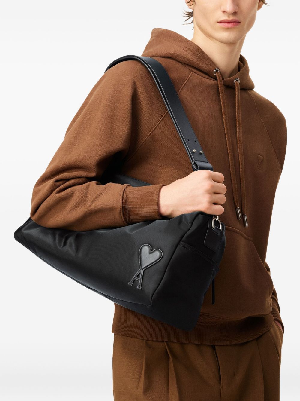 Ami Paris Women Marcel Nylon Large Shoulder Bag AMI PARIS