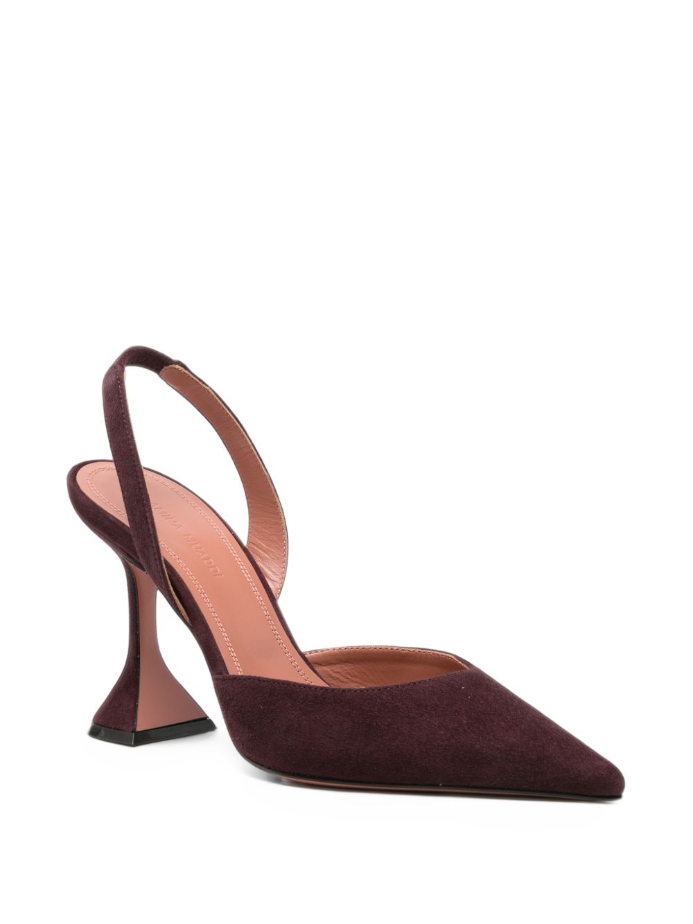 Amina Muaddi Women Holli Suede Leather Slingback Pumps AMINA MUADDI
