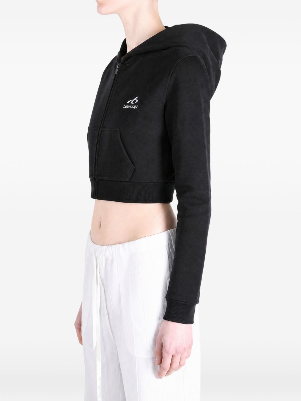 Balenciaga Women Cotton Cropped Sweatshirt BALENCIAGA