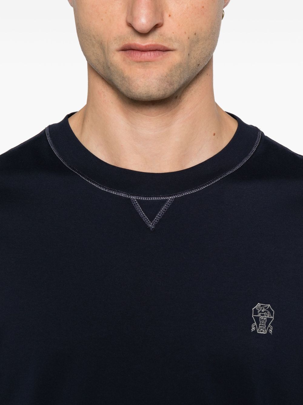 Brunello Cucinelli Men Logo Cotton T-Shirt BRUNELLO CUCINELLI