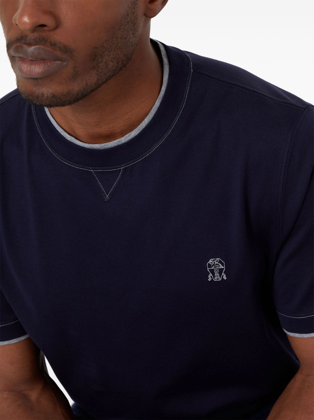 Brunello Cucinelli Men Logo Cotton T-Shirt BRUNELLO CUCINELLI