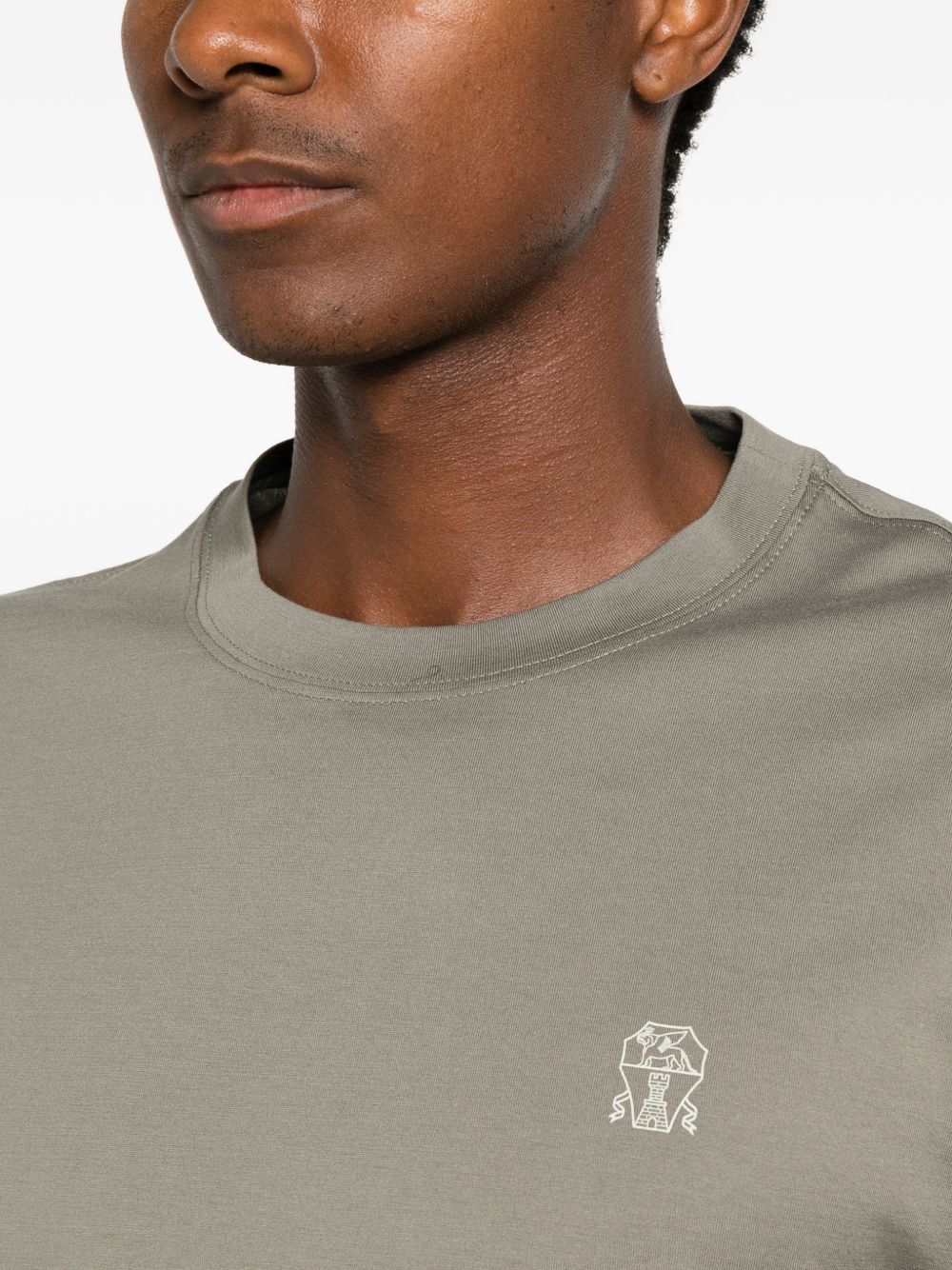Brunello Cucinelli Men Logo Cotton T-Shirt BRUNELLO CUCINELLI
