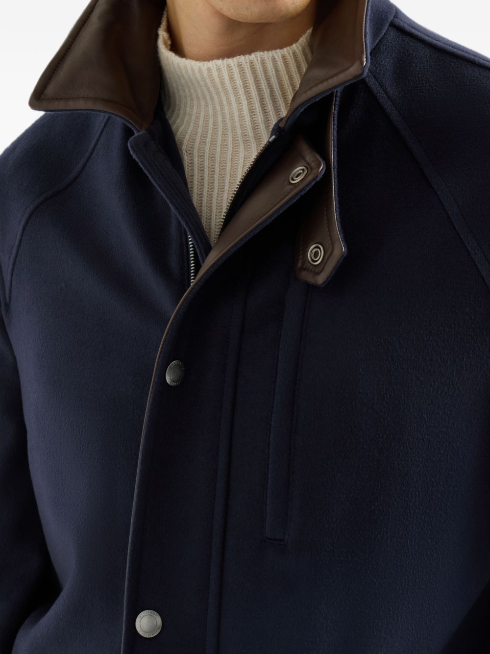 Brunello Cucinelli Men Wool Caban Coat BRUNELLO CUCINELLI