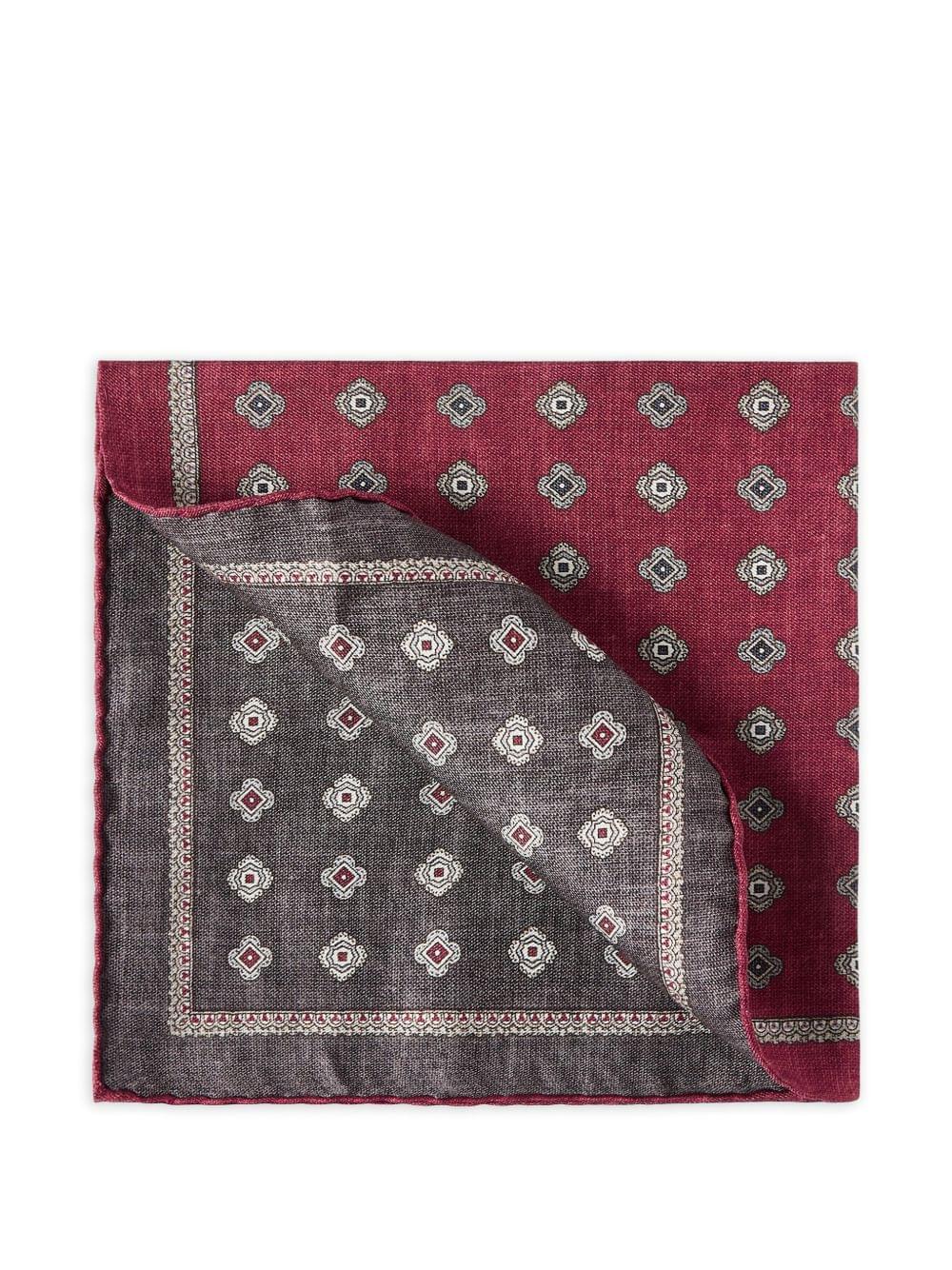 Brunello Cucinelli Men Printed Silk Foulard | Luosophy