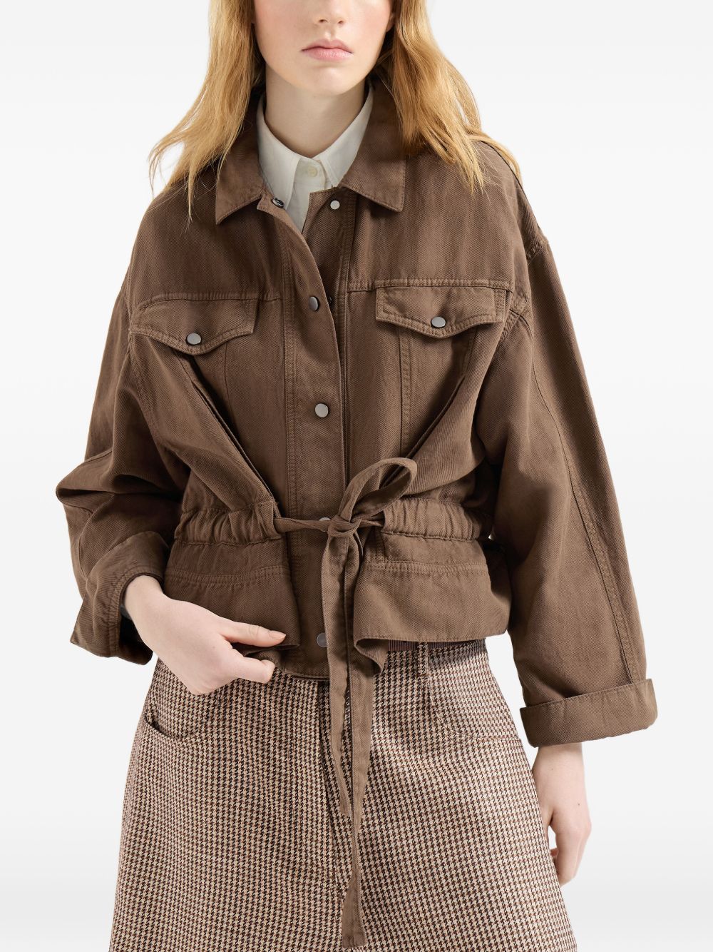 Brunello Cucinelli Women Linen Cropped Jacket