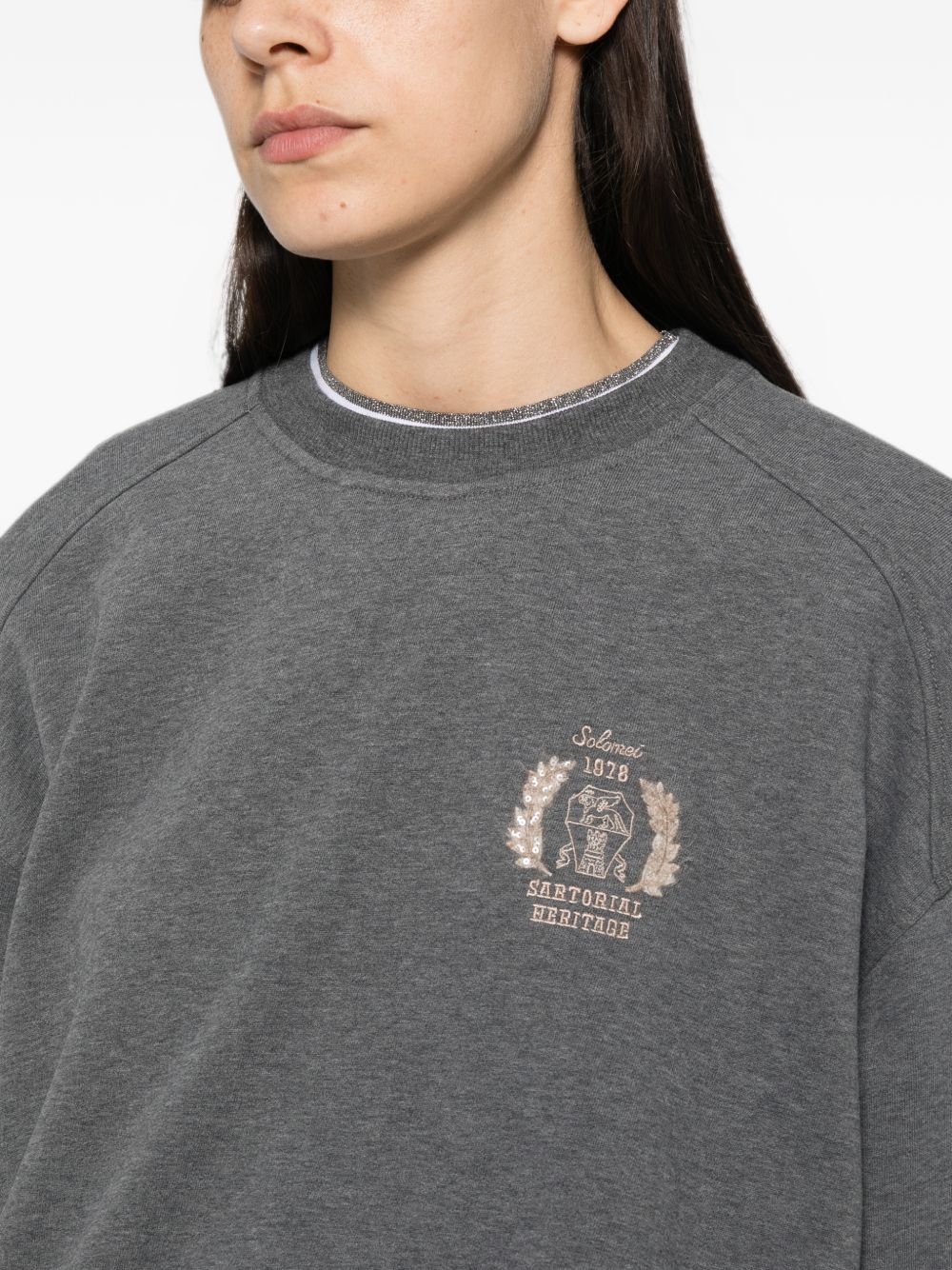 Brunello Cucinelli Women Logo Cotton Crewneck Sweater