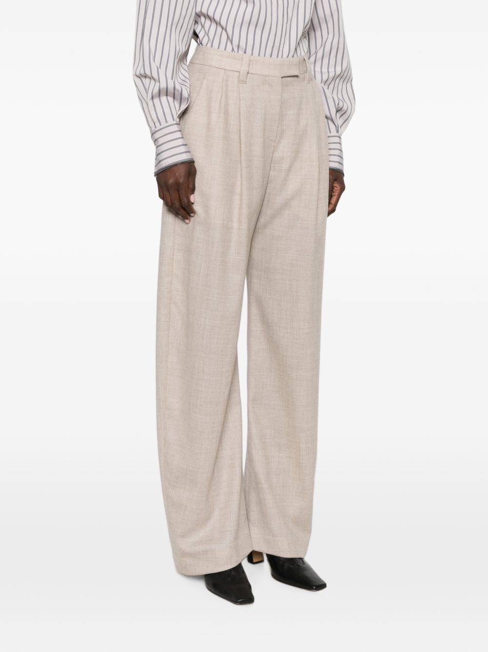 Brunello Cucinelli Women Wool Wide-Leg Trousers BRUNELLO CUCINELLI
