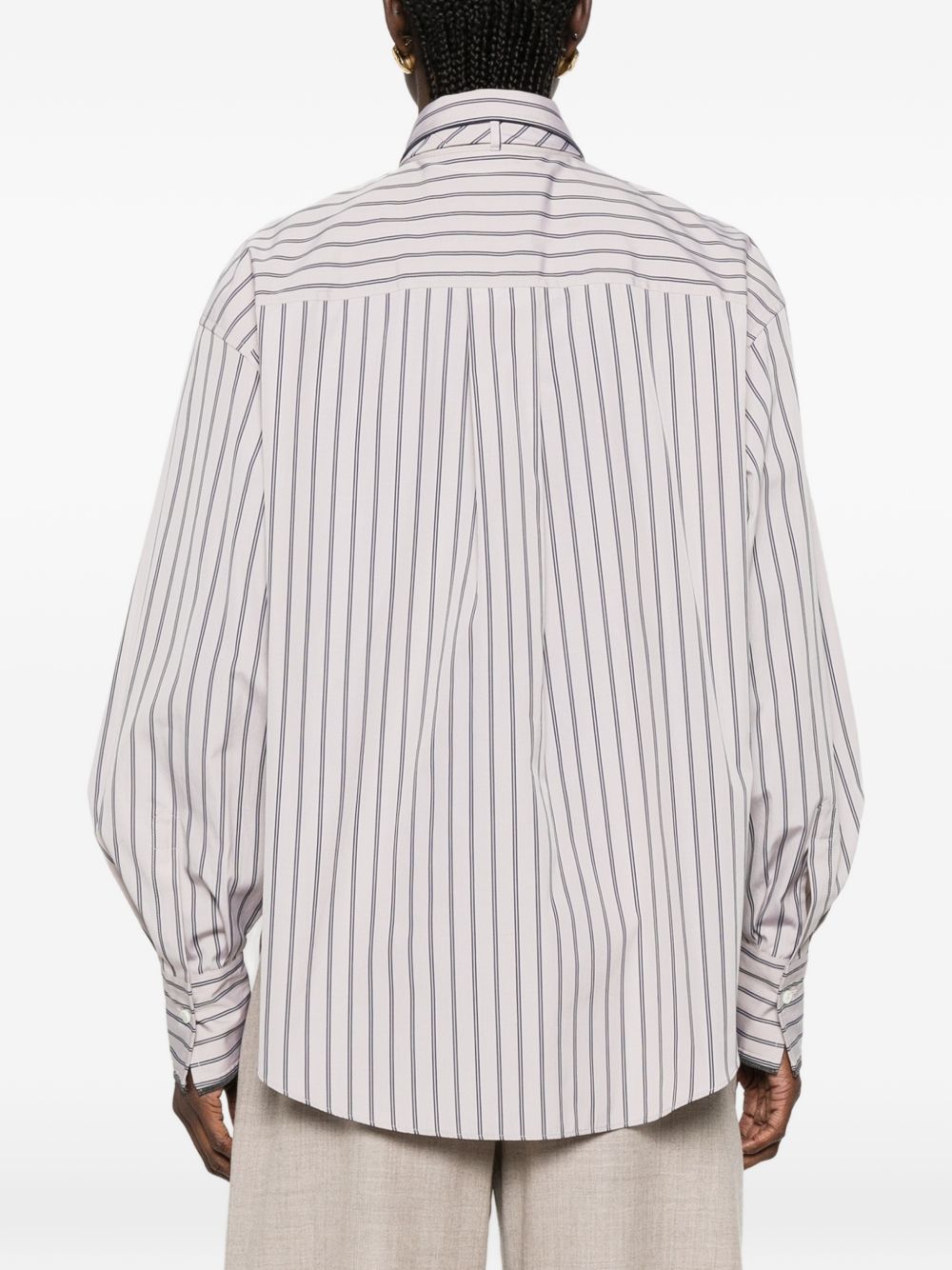Brunello Cucinelli Women Striped Cotton Shirt
