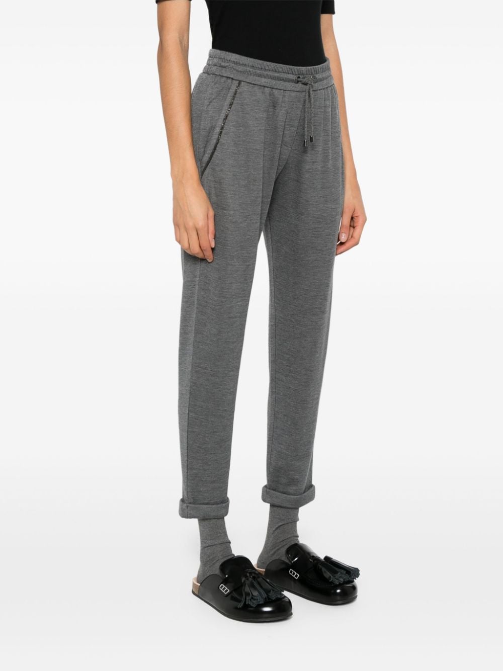 Brunello Cucinelli Women Cotton And Silk Trousers BRUNELLO CUCINELLI