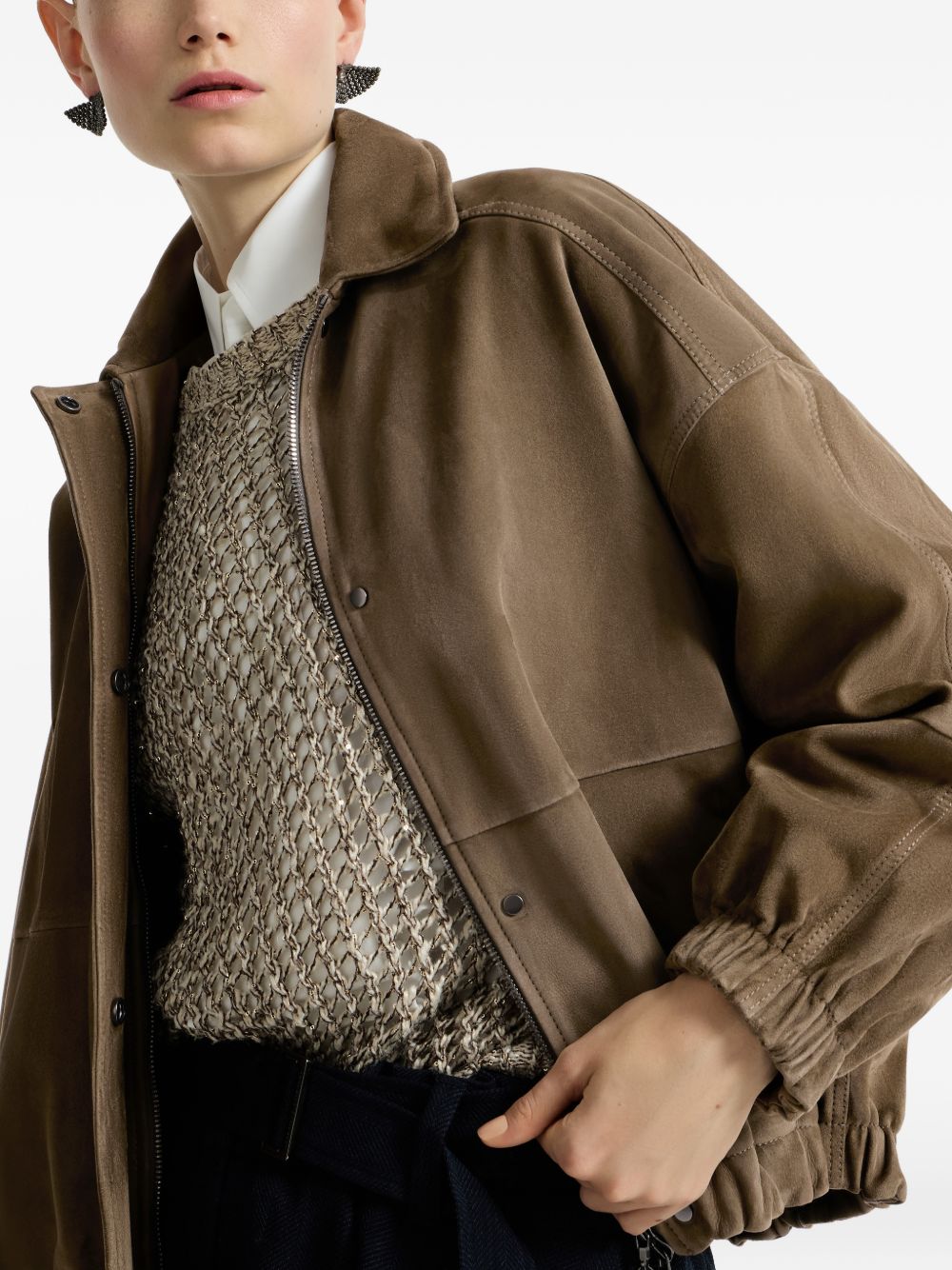 Brunello Cucinelli Women Leather Jacket